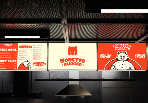 Restaurant Light Box Mockup
