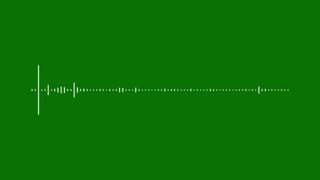 Music sound wave visualization with dynamic audio waveform spectrum on green screen digital equalizer rhythm bars podcast and streaming visualizer, modern voice recording effect in. 4K