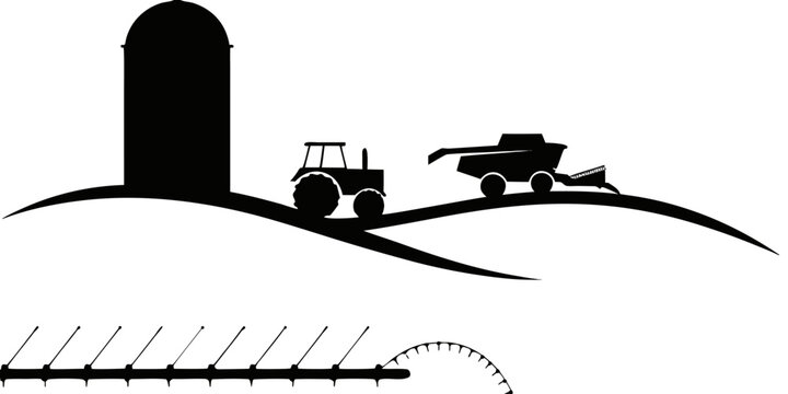 Agricultural airplane spraying crops in a rural landscape crop duster agriculture farmland