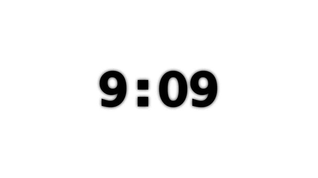 10 minutes countdown, 10 minute timer countdown animation, ten minute countdown timer on white background.