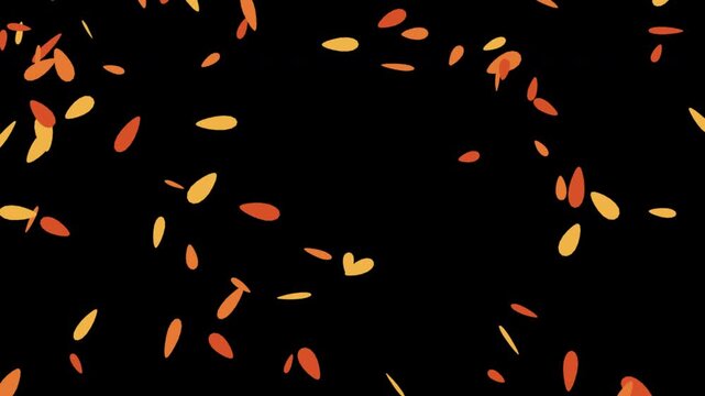紅葉の落葉が舞い落ちる透過オーバーレイ　季節のループ素材