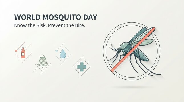 World mosquito day prevention illustration
