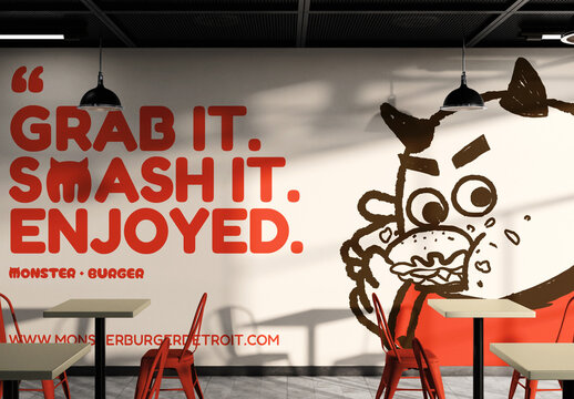 Restaurant Wall Mockup