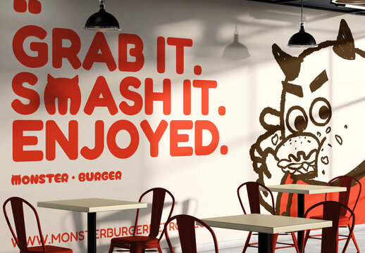 Dining Interior Wall Mockup