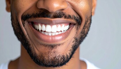 Fototapeta premium Smiling man with white healthy teeth