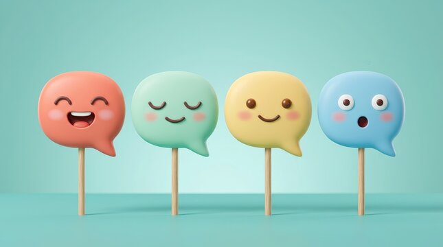 Evaluate emotions during medical treatment and healthcare using feedback speech bubble icons.