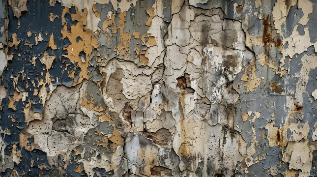 Heavy duty grunge texture with peeling paint and cracked plaster walls