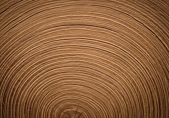 Naklejka premium Close-up view of a wooden surface with concentric rings.