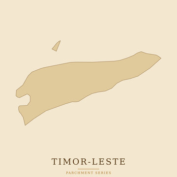 Map of timorleste, a country in southeast asia, stylized in a vintage parchment paper aesthetic