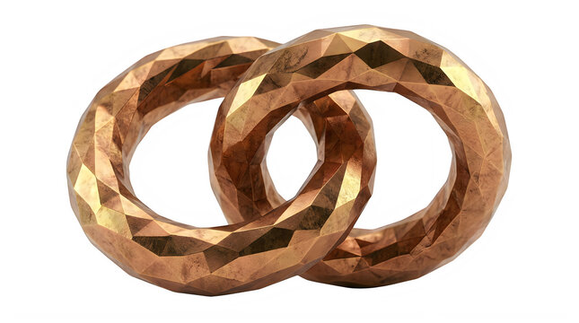 Geometric Copper Rings Artistic Three Dimensional Abstract Design Shape transparent background