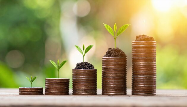 compound interest growth illustration concept
