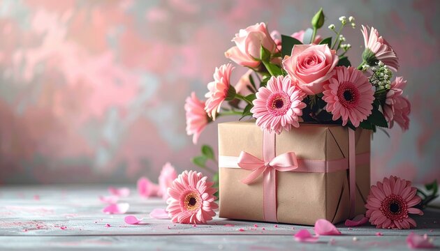 Mother Day flowers with gift box