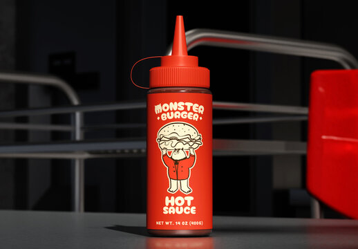 Sauce Bottle Mockup