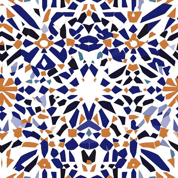 Abstract floor tile texture with repeating ornamental motif for interior and surface design