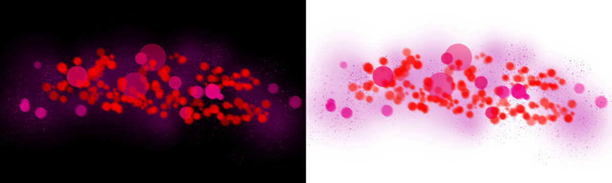 Abstract glowing red and purple neuron network or brain cells illustration