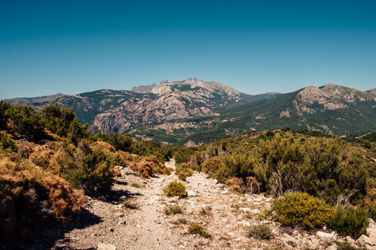 Exploring the impressive mountains when hiking in Corsica