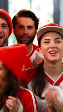 Sports fans cheering enthusiastically 4k
