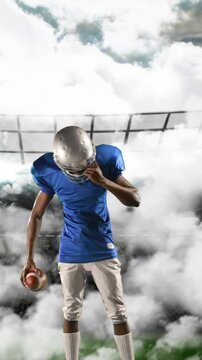 American football athlete preparing for a game 4k
