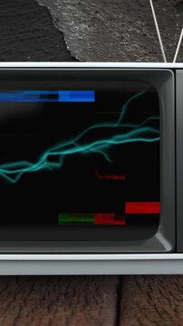 Old television and colorful static 4k
