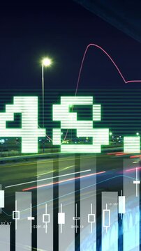 Animation of data processing over cityscape