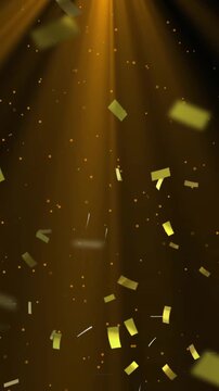 Animation of christmas confetti and snow falling