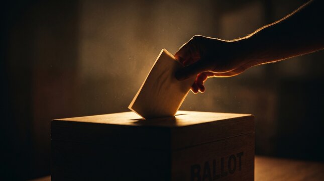 Ballot Box Voting Democracy Concept Illustration Dramatic Light