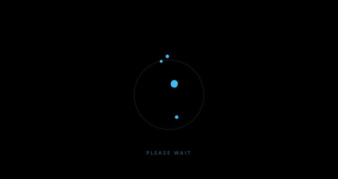 Blue Loading Progress Bar Animation with Please Wait Text
