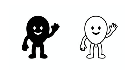 Simple Cartoon Character Wave