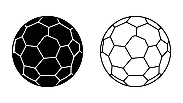 Soccer Ball Iconography: Two soccer balls, one black and one white, rendered in a simple, graphic style, representing the sport's global appeal and dynamic nature.