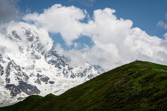 Shkhara mountain, 5203 meters, trans-Caucasian trail, Upper Svaneti, Caucasus mountain range, Georgia