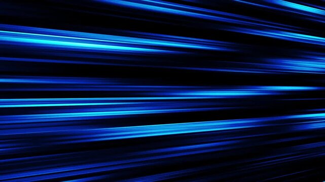 Blue anime speedlines moving right on black background seamless loop