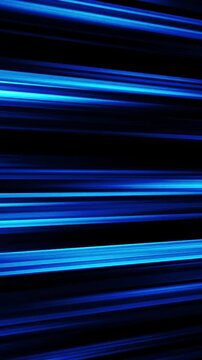 Vertical blue anime speedlines moving right on black background seamless loop