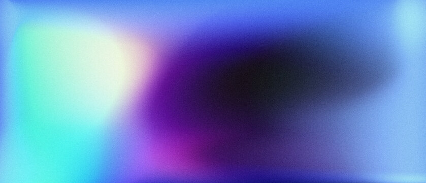 Abstract Grainy Gradient Background with Vibrant Purple, Cyan, and Deep Blue Aura Glow