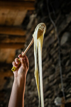 chkinti&ndash;kweli cheese, Ushguli village, trans-Caucasian trail, Upper Svaneti, Caucasus mountain range, Georgia