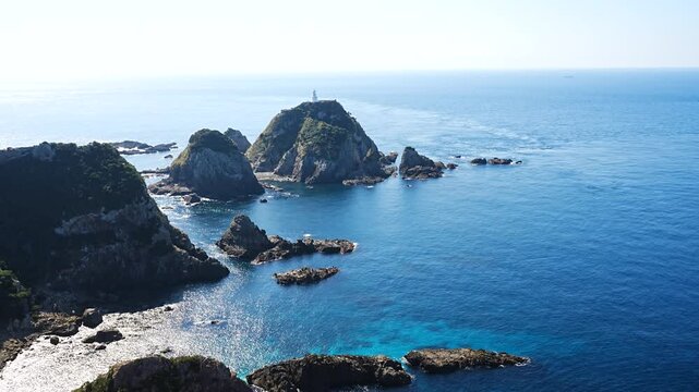 Scenic View of Cape Sata and Lighthouse at the Southernmost Point of Mainland Japan in Kagoshima