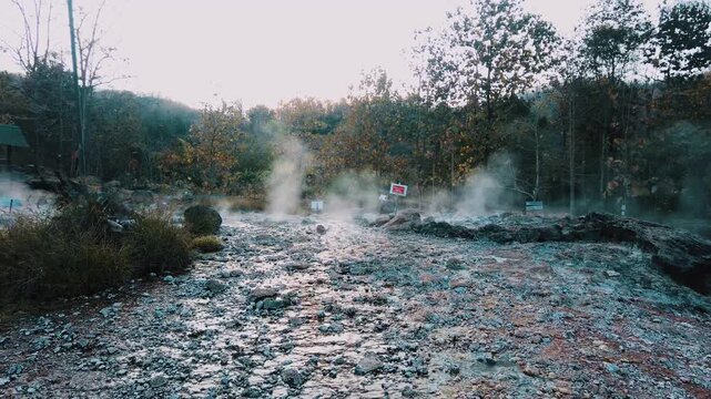 hotspring boiling water source muang rae hotspring in pai thailand