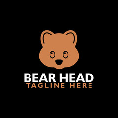 Obraz premium Bear head logo icon isolated on black background