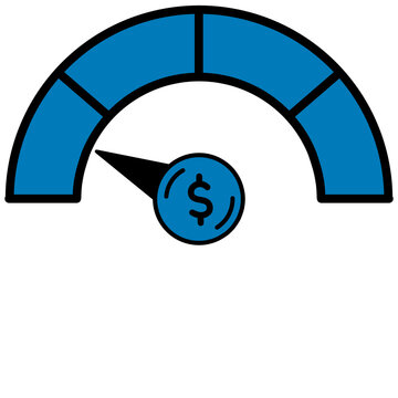 Minimum wage concept featuring a balance scale, coin symbol, and directional needle. Visual representation of wage standards, income measurement, and financial regulation.