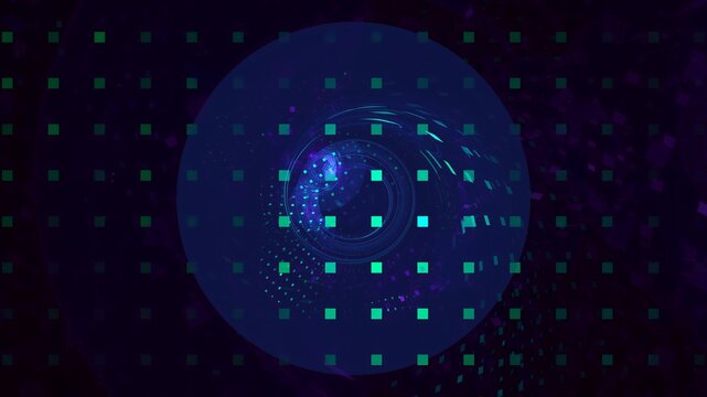 Illustration created as a 3D render without generative AI, abstract futuristic energy burst and geometric cosmic light background