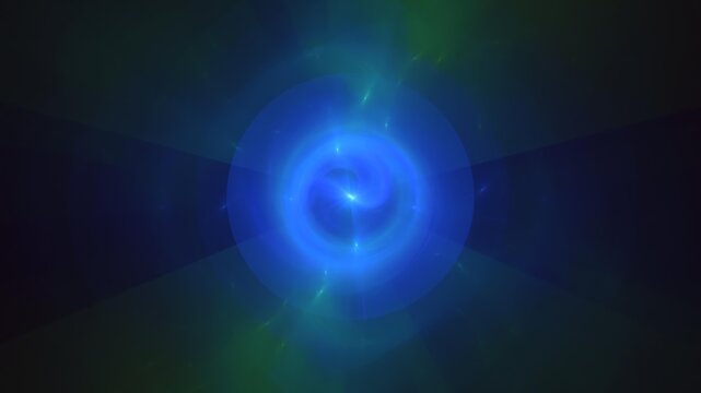 Illustration created as a 3D render without generative AI, abstract futuristic energy burst and geometric cosmic light background