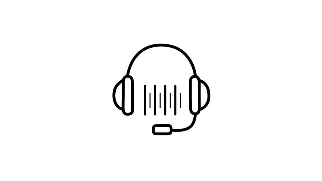 abstract nimated Headphone Icon Seamless Music & Sound Wave Loop Motion Graphic. 4k Motion graphic animation.