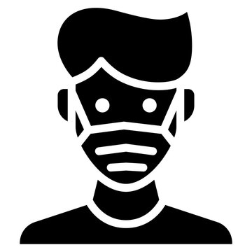 Wearing face mask solid icon. for presentation, graphic design, mobile application, web design or infographics.