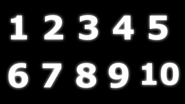 counting animation from 1 to 10 number counting animation video ,Typography for Kids, Numeric Digits 1&ndash;10 Animation in transparent background with alpha channel.