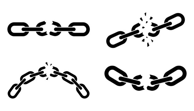 Broken chain link icons
