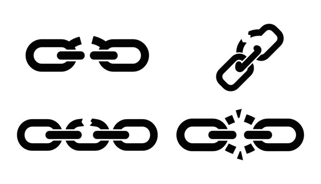 Broken chain link icons