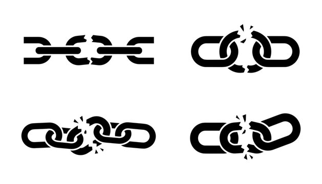 Broken chain link icons