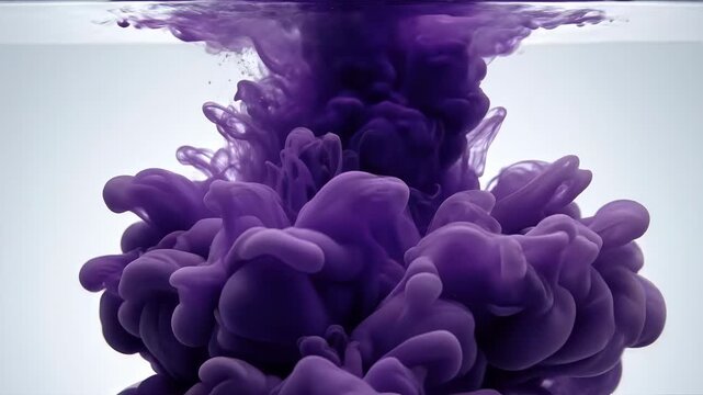 Purple Ink Flowing in Water Abstract Slow Motion