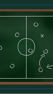 Animation of game plan on stadium over lines