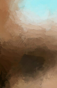 Silence - earthen hues raw umber, ochre, and deep muted green the lower layers anchor the viewer in a tactile, geological presence. 