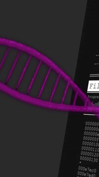 Animation of dna strand over data processing